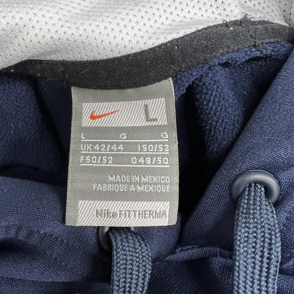 Nike Hoodie Mens Large Navy NikeFIT Therma Just Do It Sweatshirt Casual Athletic - Picture 3 of 16
